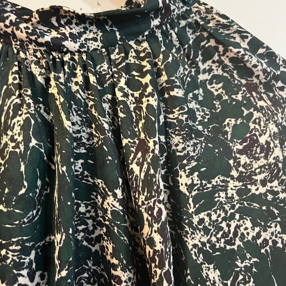 Zara Modern Green and White Patterned Top - Picture 5 of 8
